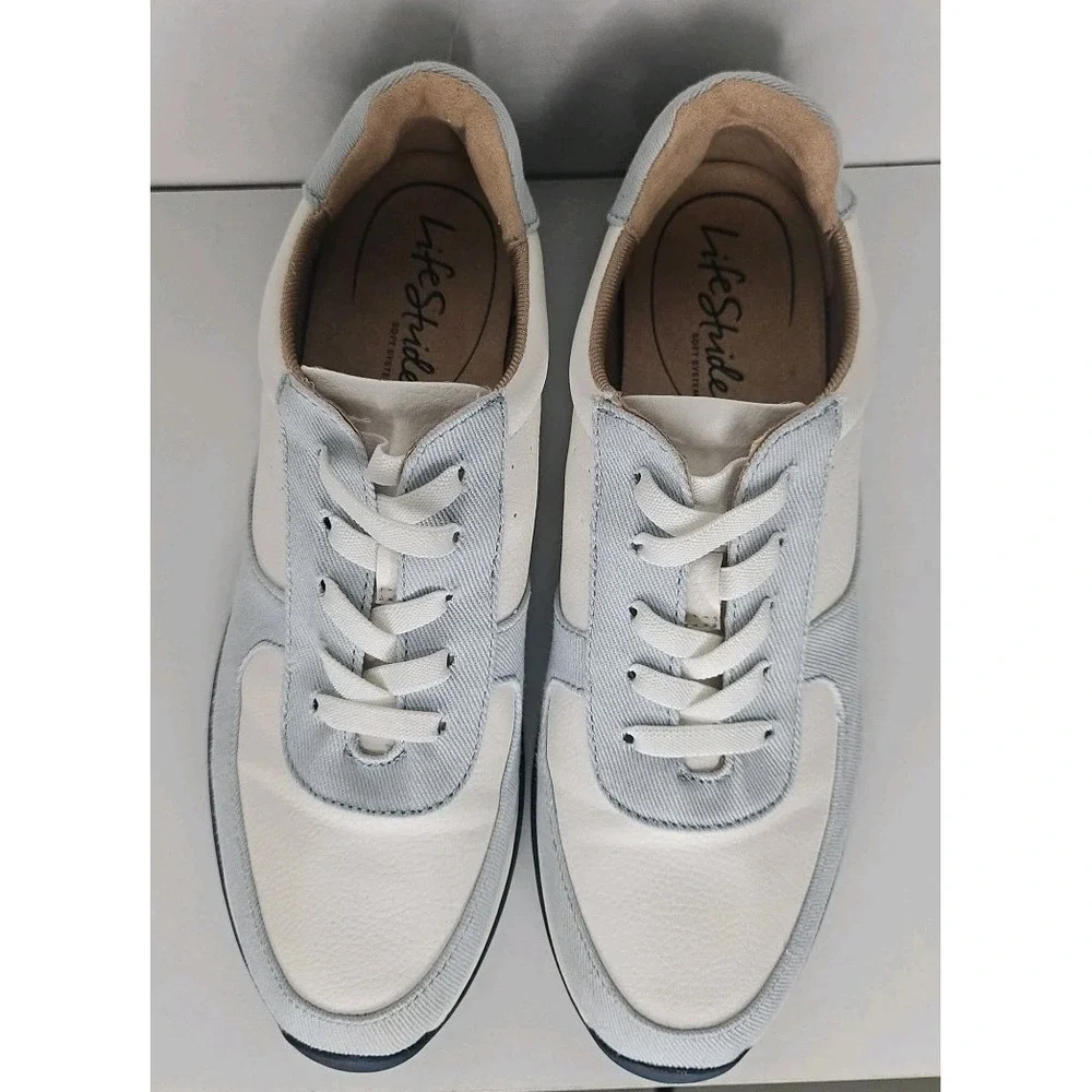Life Stride Soft System Women's Walking Sneakers Shoes White Blue Size 9M Arch S